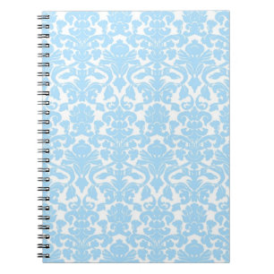 Espiral Luz floral ornamentado do vintage - caderno azul