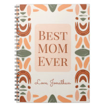 Melhor Mãe do Mundo Caderno Personalizado Boho