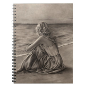 Espiral Menina no caderno da praia