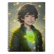 Menino Musgo Caderno Mágico Floresta Espírito Fant