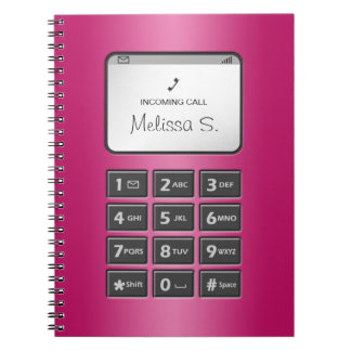 Espiral Meu outro telefone - caderno fúcsia
