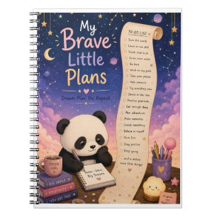 Espiral Meus Pequenos Planos Caderno de Panda Fofo
