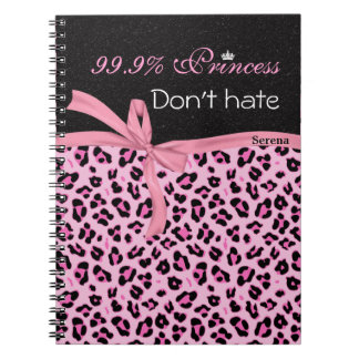 Espiral Monograma, caderno espiral, impressão cor-de-rosa