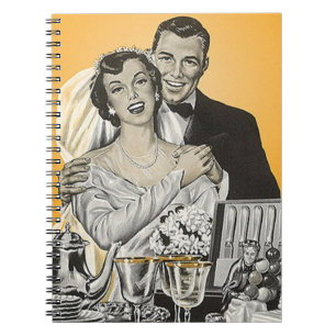 Espiral Noiva do casamento vintage do caderno & livro de
