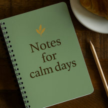 Notas para Dias Calmos – Caderno Verde Minimalista