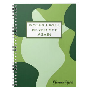 Espiral Notas Que Eu Nunca Mais Verei Caderno Verde Divert