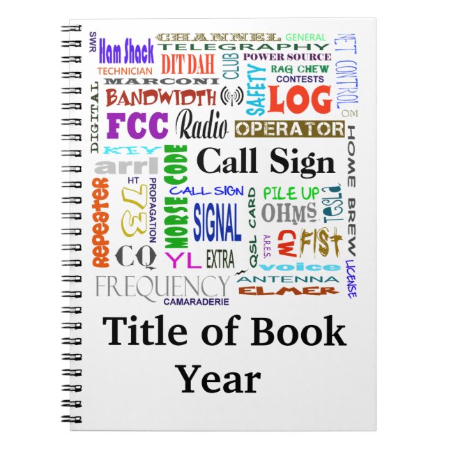 Espiral O caderno da colagem da palavra do radioamador (Frente)