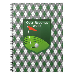 Espiral O golfe anual grava o caderno