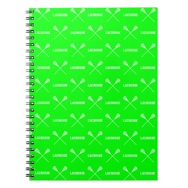 Espiral O Lacrosse verde cola o caderno (Frente)