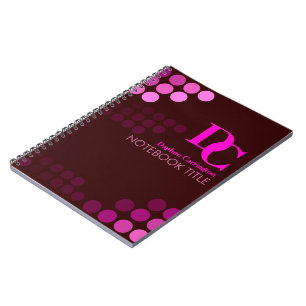 Espiral O rosa Funky de Borgonha pontilha o caderno do