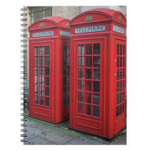 Espiral O telefone vermelho encaixota o caderno