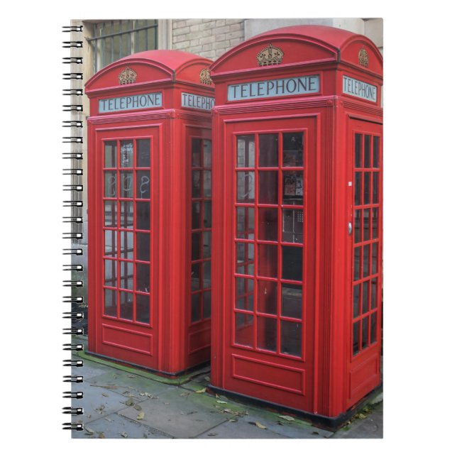 Espiral O telefone vermelho encaixota o caderno (Frente)
