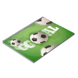 Espiral Objetivo do futebol da bola de futebol - caderno