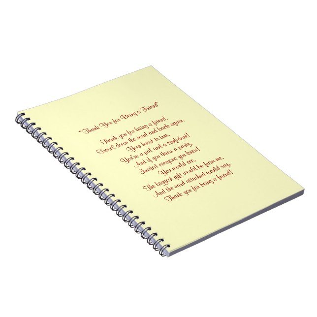 Espiral Obrigados para ser meu amigo - caderno (Lado Direito)