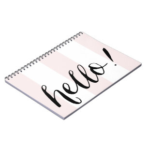 Espiral Olá! a caligrafia moderna cora caderno das listras