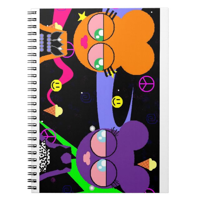 Espiral orangey & caderno roxo do *smacked* da (Frente)