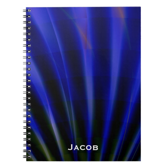 Espiral Os raios azuis personalizaram o caderno (Frente)