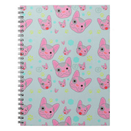 Espiral Padrão de Rosto de Cachorro Fofo - Caderno