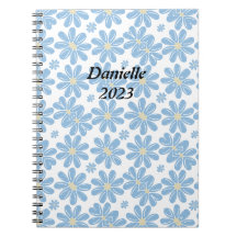 Padrão Floral Azul - Caderno Personalizado