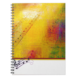 Espiral partitura papel de música tinta desgastada caderno