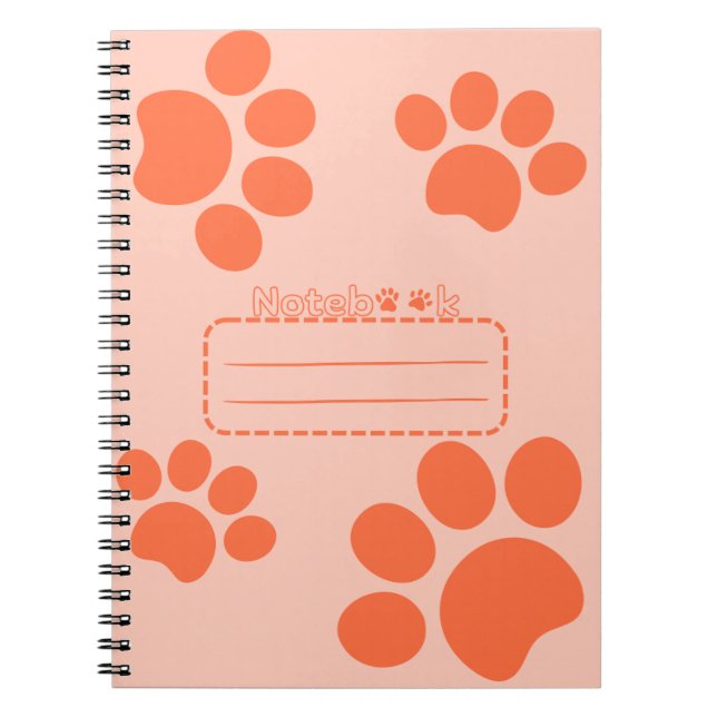 Espiral Pás de gato caderno laranja (Frente)