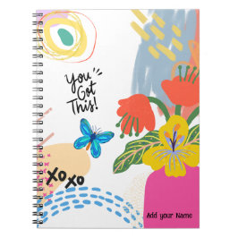 Espiral PERSONALIZAR: Borboleta + Flores | Caderno