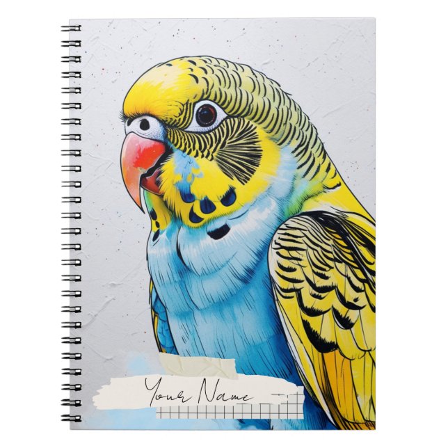 Espiral PERSONALIZE Caderno Colagem de Papagaio Azul (Frente)