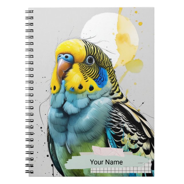Espiral PERSONALIZE Caderno Moderno de Tinta Azul Papagaio (Frente)