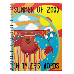 Espiral Personalize este Caderno do Urso Feliz Acampador