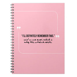 Espiral Pessoas Esquecidas "Eu vou lembrar" Caderno Rosa