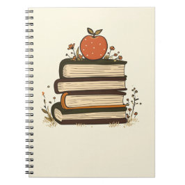Espiral Pilha de Livros da Apple Professor Caderno