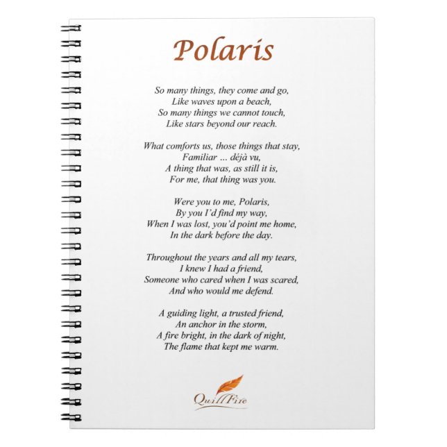 Espiral Poema do Polaris no caderno (Frente)