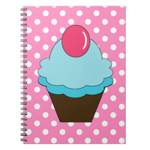 Espiral Pontos cor-de-rosa do KRW e caderno azul do