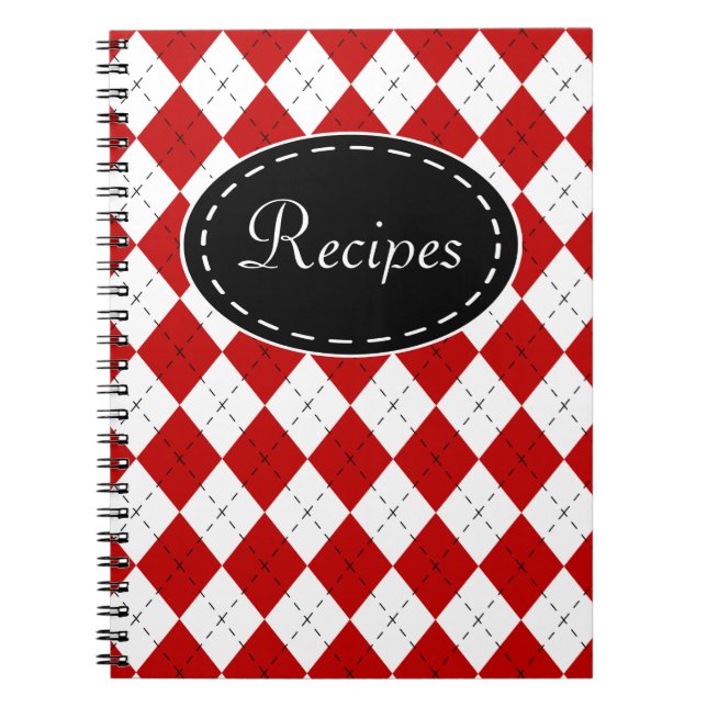Espiral Presente Caderno de Receitas Retrô para Cozinha (Frente)