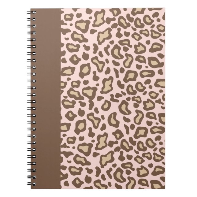Espiral Presente de Diário de Caderno Escolar Leopardo Ros (Frente)