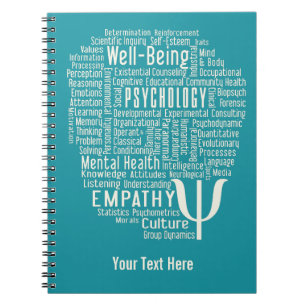 Espiral PSYCHOLOGY Word Cloud caderno de cores personaliza
