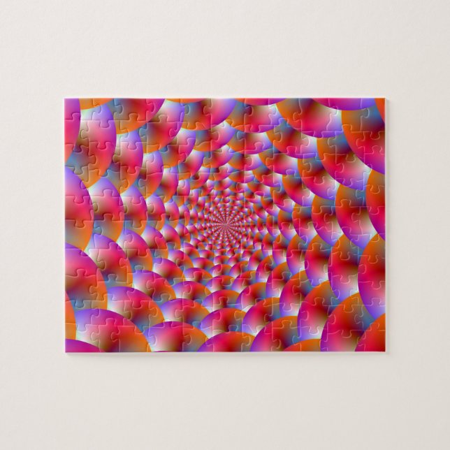 Espiral quebra-cabeça das Esferas em Rosa e Violet (Horizontal)