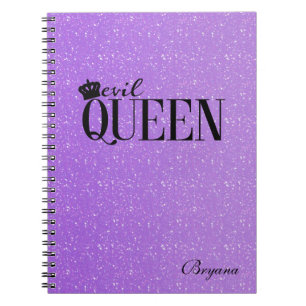 Espiral RAINHA MALVADA Caderno de Notas Glamour Brilho Rox