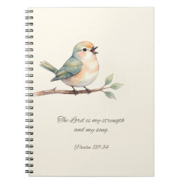 Espiral Salmo 118:14 com Caderno de Pássaros