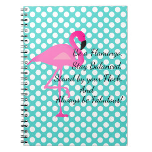 Espiral Seja um caderno das bolinhas do flamingo