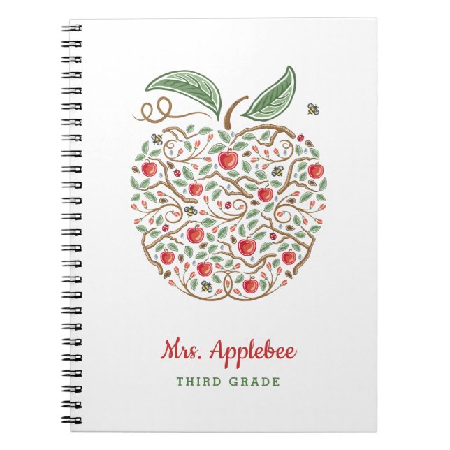 Espiral Sementes do Caderno Apple do Professor Conheciment (Frente)
