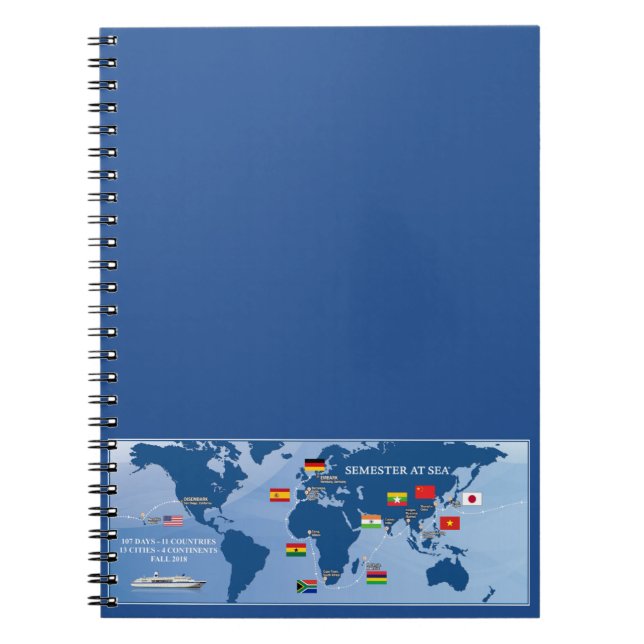 Espiral Semestre no caderno 2018 da queda do mar (Frente)