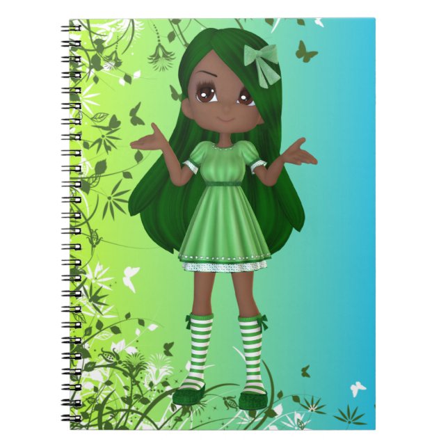 Espiral Senhora Cimentação Caderno do afro-americano (Frente)