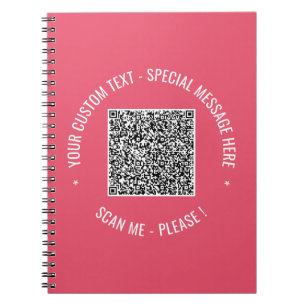 Espiral Seu Código QR e Exemplo de Caderno de Texto Person