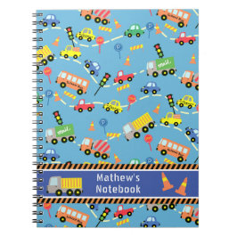 Espiral Transporte Azul. Caderno