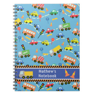 Espiral Transporte Azul. Caderno