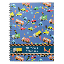 Espiral Transporte Azul. Caderno