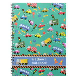 Espiral Transporte Azul. Caderno