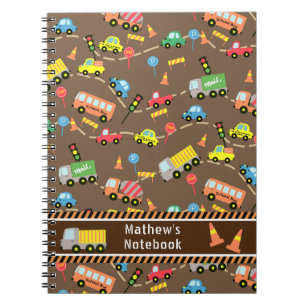 Espiral Transporte Marrom. Caderno
