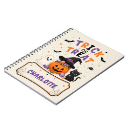 Espiral Trick or Treat Laranja Caderno de Halloween Person